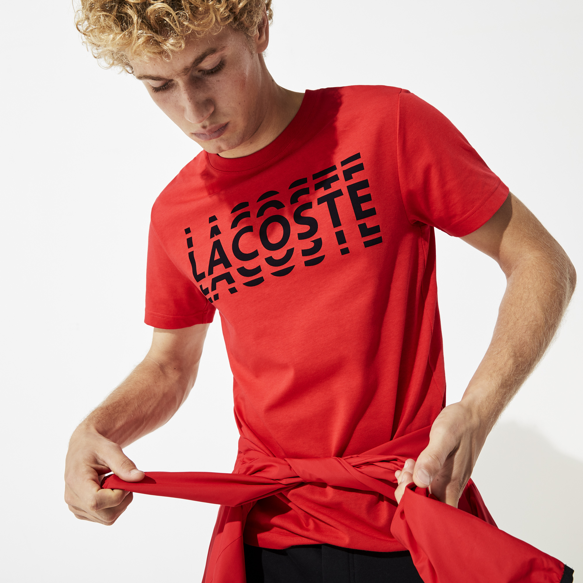 Lacoste mužský tričko s potiskem Vyrobeno ze směsi bavlny