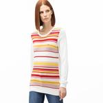 Lacoste Women's Round Neck Striped Tricot Sweater