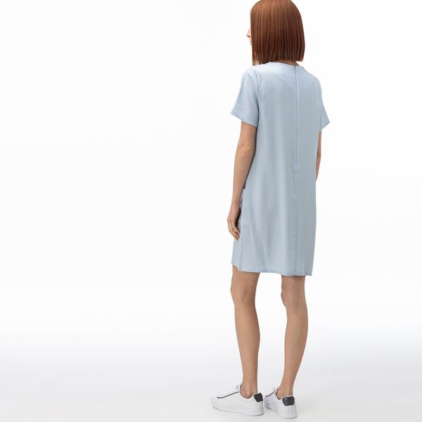 Lacoste Women's Round Neck Striped Short Sleeve Dress