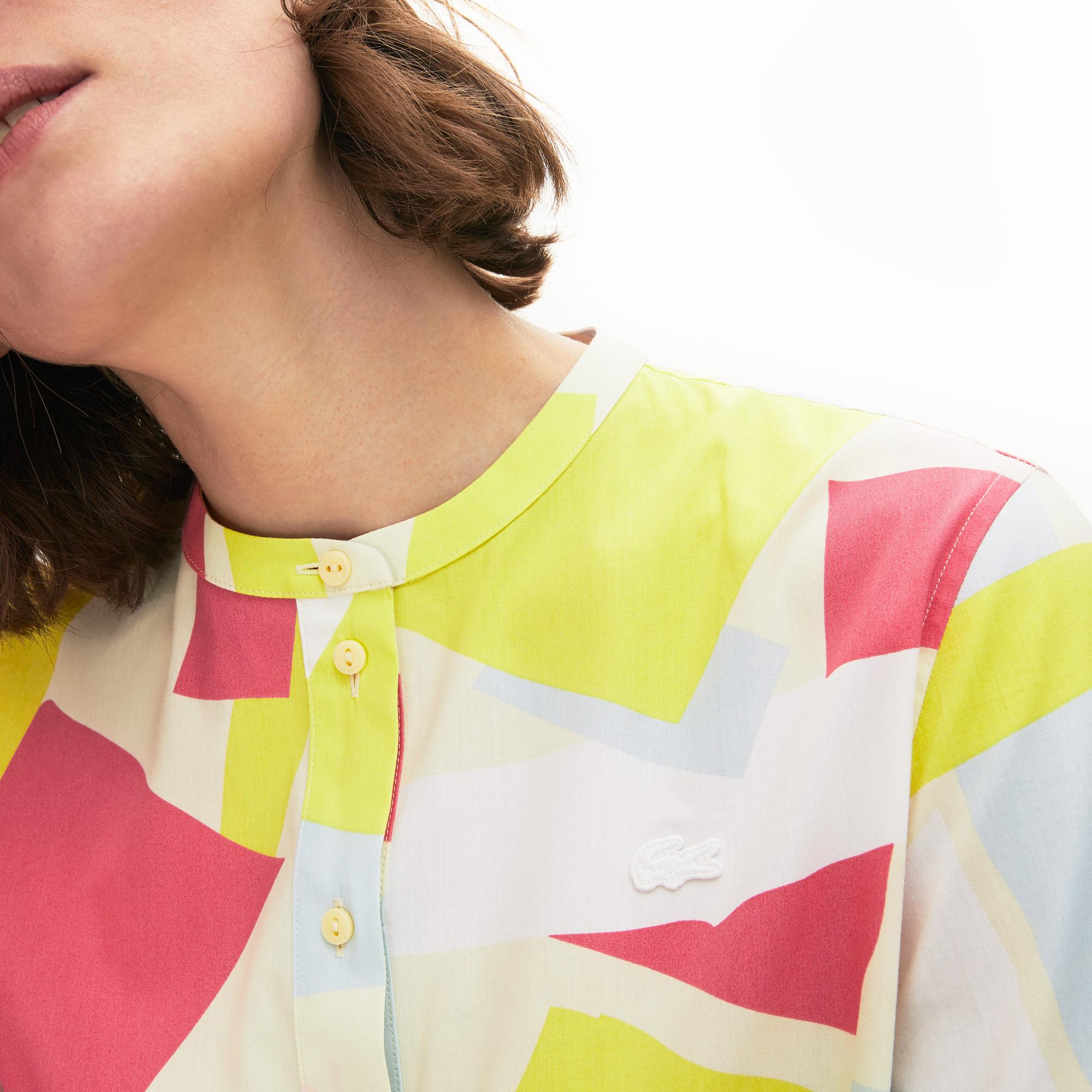 Lacoste Women's Coloured Design Cotton Blend Blouse