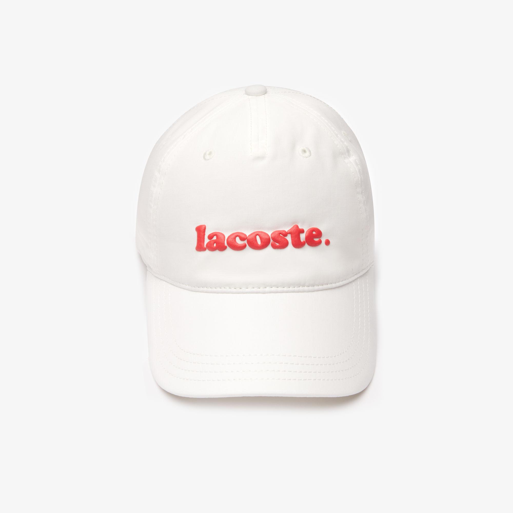 Lacoste women cap with the inscription from poplin cotton