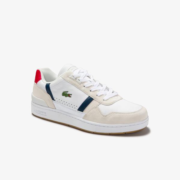 Lacoste Men's T-Clip Tricolor Trainers in Leather and Suede