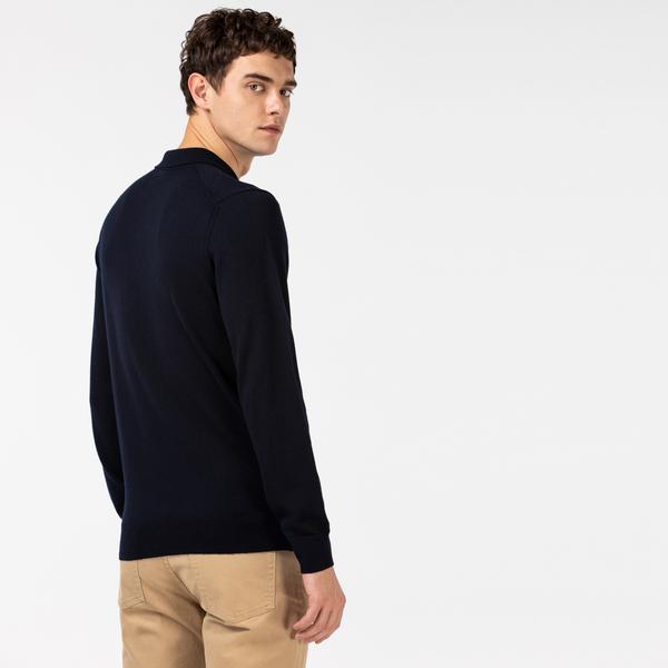 Lacoste Men's Polo Collar Merino Wool Sweater