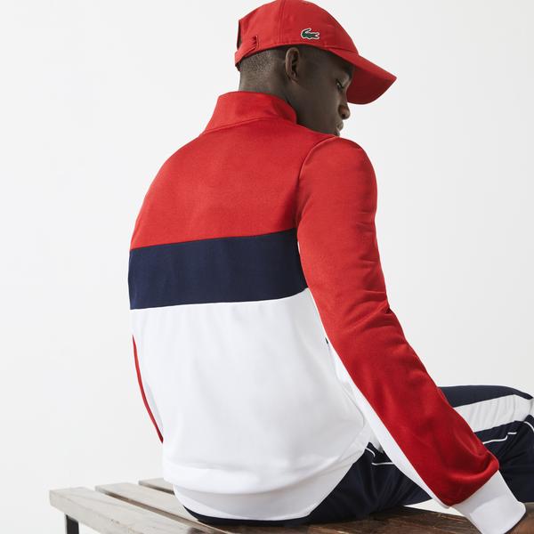 Lacoste SPORT Men’s Resistant Colourblock Piqué Zip Sweatshirt