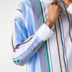 Lacoste LIVE Women’s Classic Fit Scarf Neck Striped Cotton Shirt