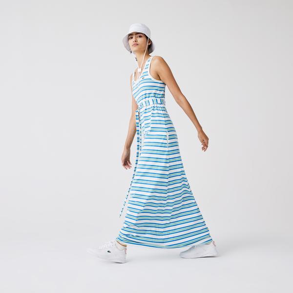 Lacoste Women’s Long Striped Cotton Tank Top Dress