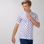 Lacoste Unisex LIVE Checkerboard Print Cotton Piqué Polo Shirt