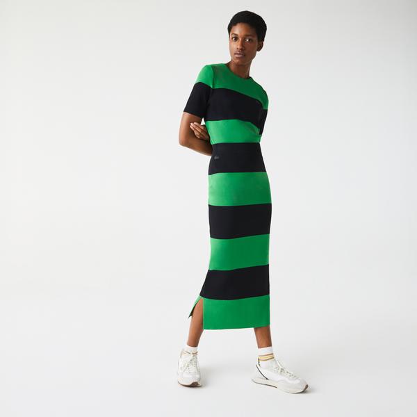 Lacoste L!VE Women’s Long Striped Knit Skirt