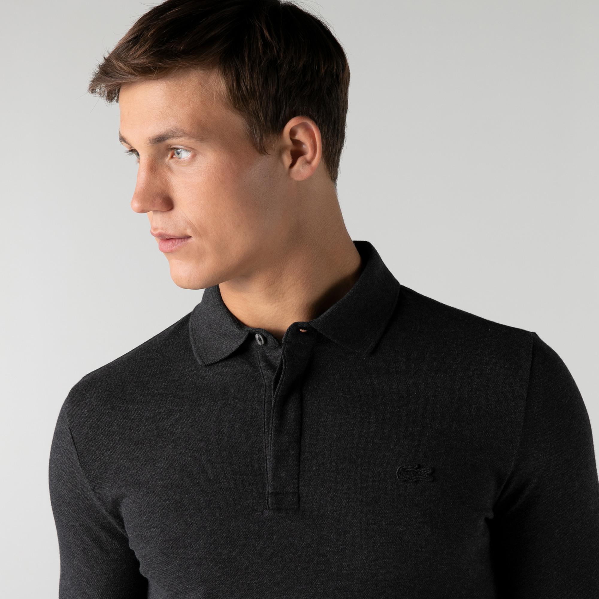 Lacoste Men's Long-Sleeve Paris Polo Shirt Regular Fit Stretch Cotton Piqué