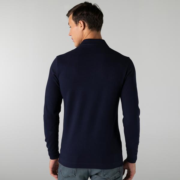 Lacoste Men's Long-Sleeve Paris Polo Shirt Regular Fit Stretch Cotton Piqué