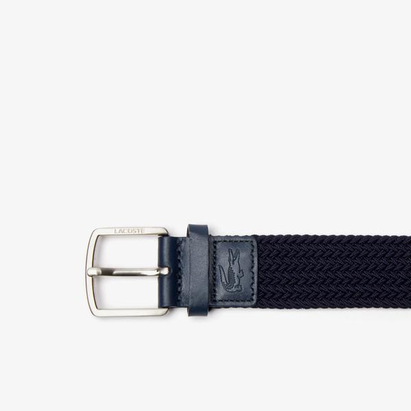 Lacoste Men's Engraved Buckle Stretch Knitted Belt