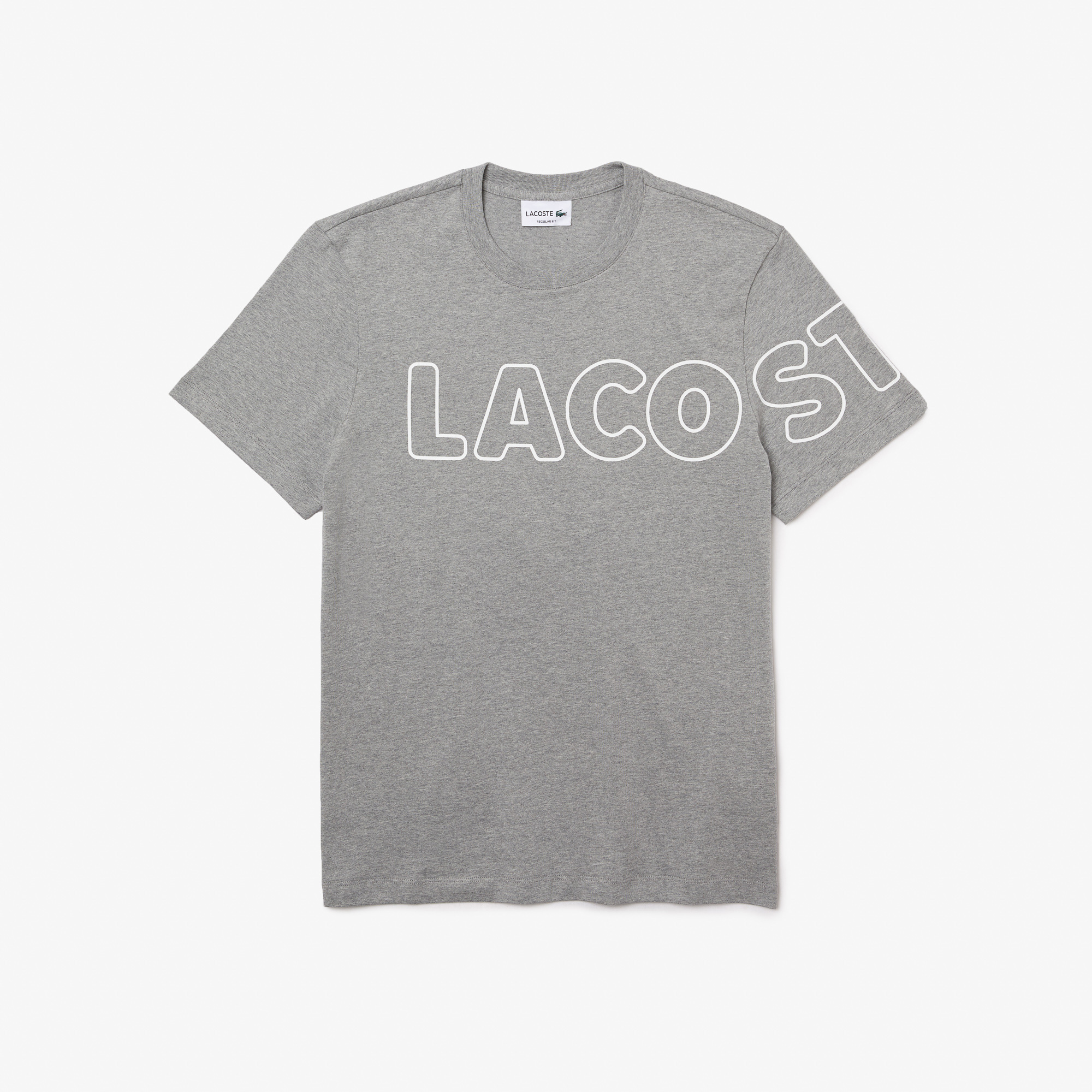 Lacoste Heritage Pánské tričko z melanžové bavlny s výstřihem ke krku a značkou