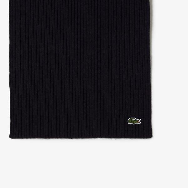 Lacoste Unisex  Ribbed Wool Scarf