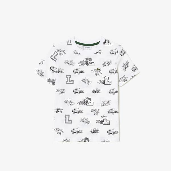 Lacoste Kid's Custom Print Organic Cotton T-Shirt
