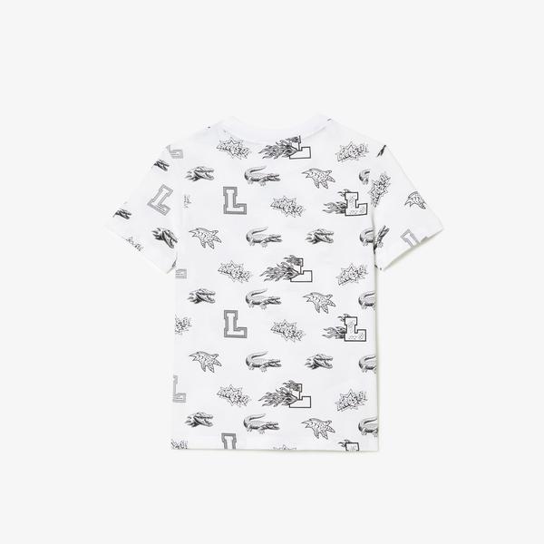 Lacoste Kid's Custom Print Organic Cotton T-Shirt
