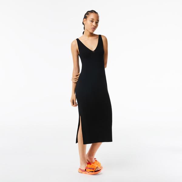 Lacoste Women’s  Sleeveless Knit Midi Dress