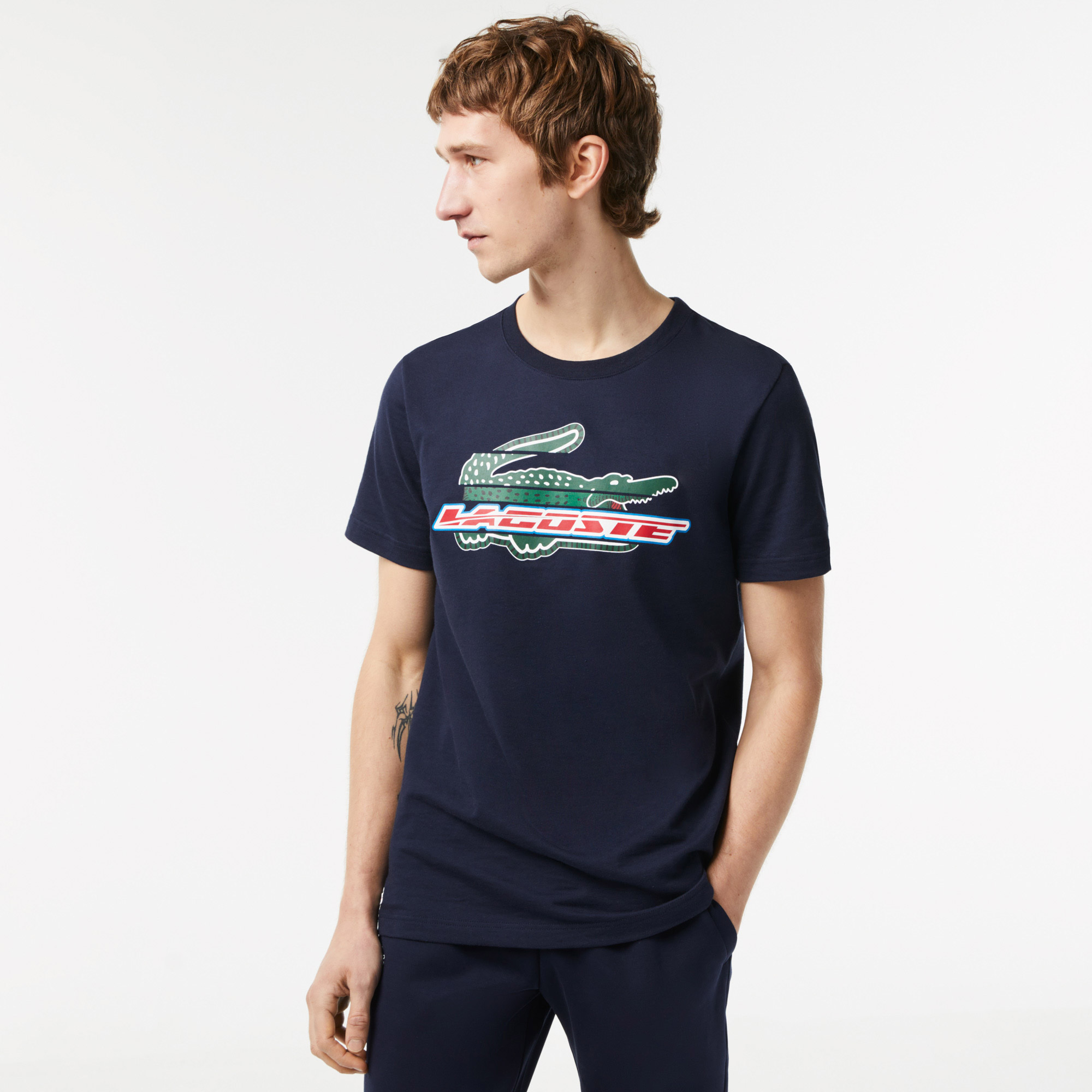 Lacoste pánské sportovní tričko z organické bavlny pravidelného střihu