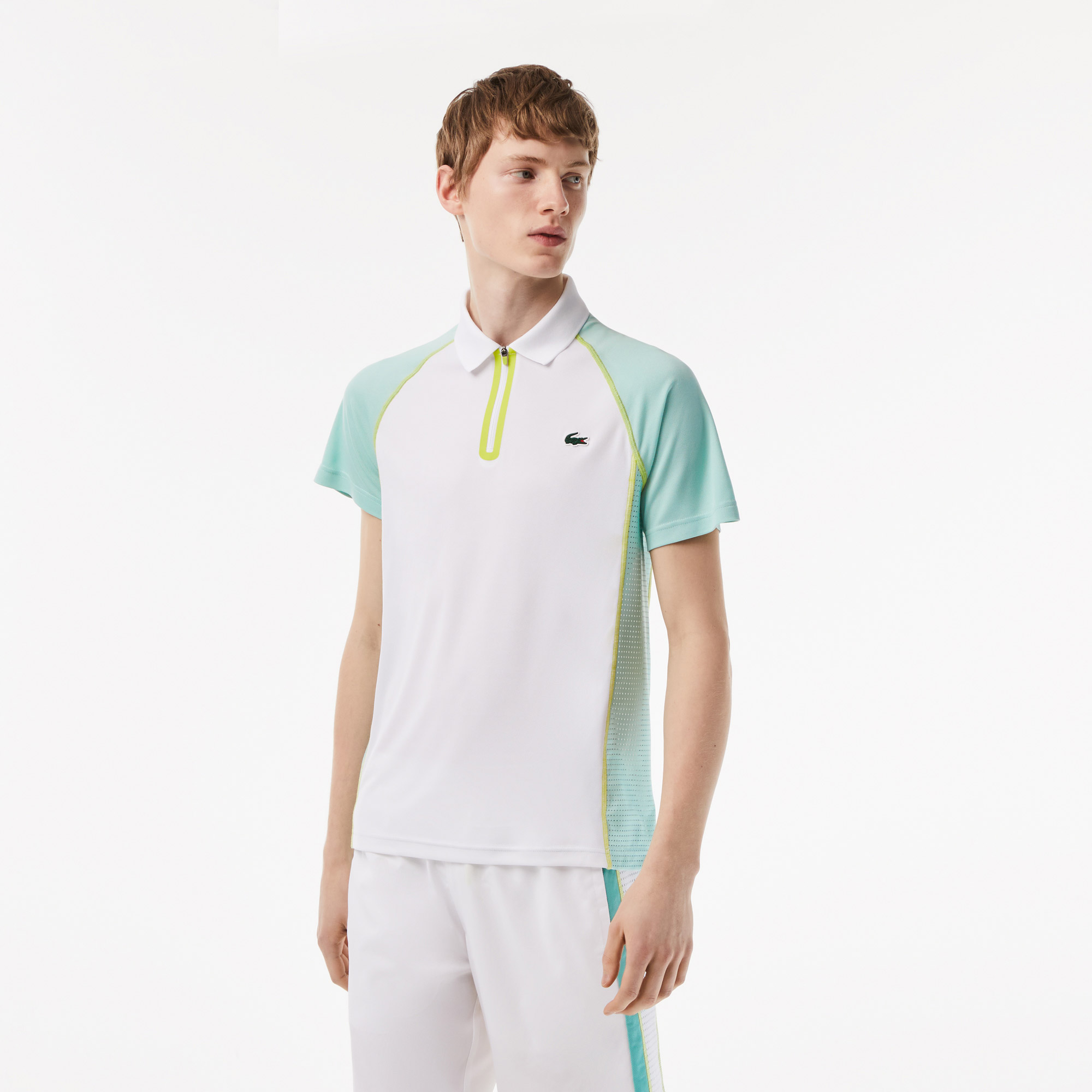Lacoste pánská tenisová polokošile z recyklovaného polyesteru s technologií Ultra-Dry