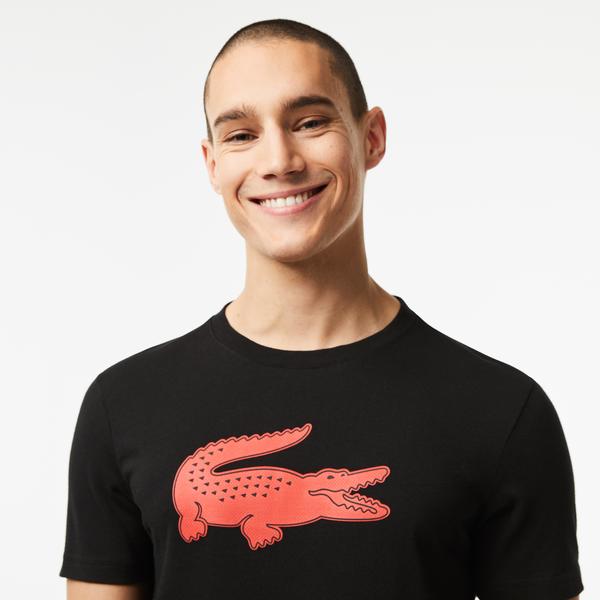 Lacoste Men's  SPORT 3D Print Crocodile Breathable Jersey T-shirt